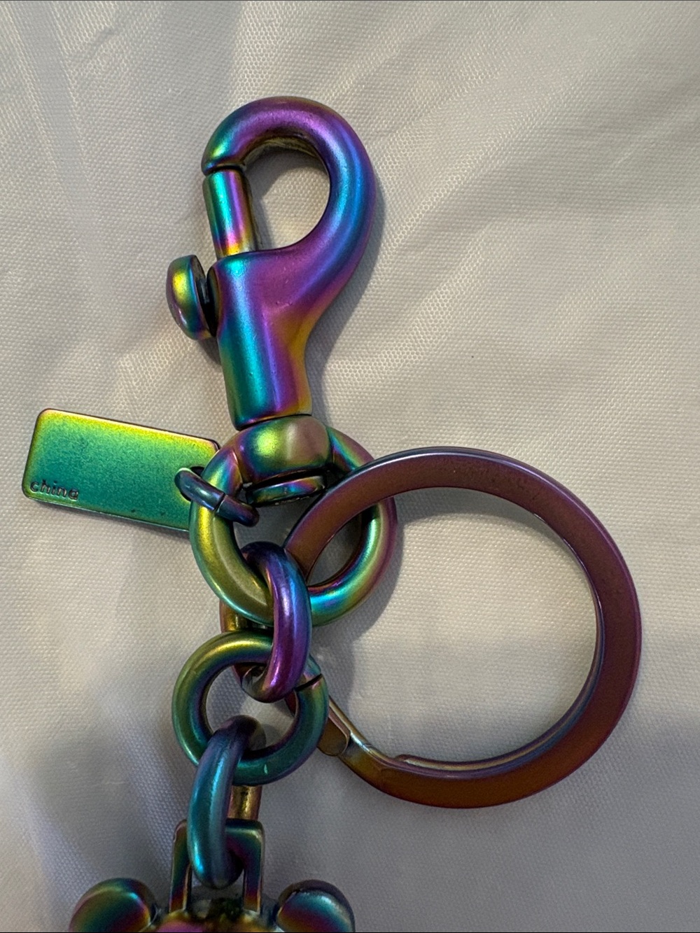 LIKE NEW Coach Hologram/Oil Slick Bear Keychain - Picture 6 of 7